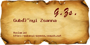 Gubányi Zsanna névjegykártya